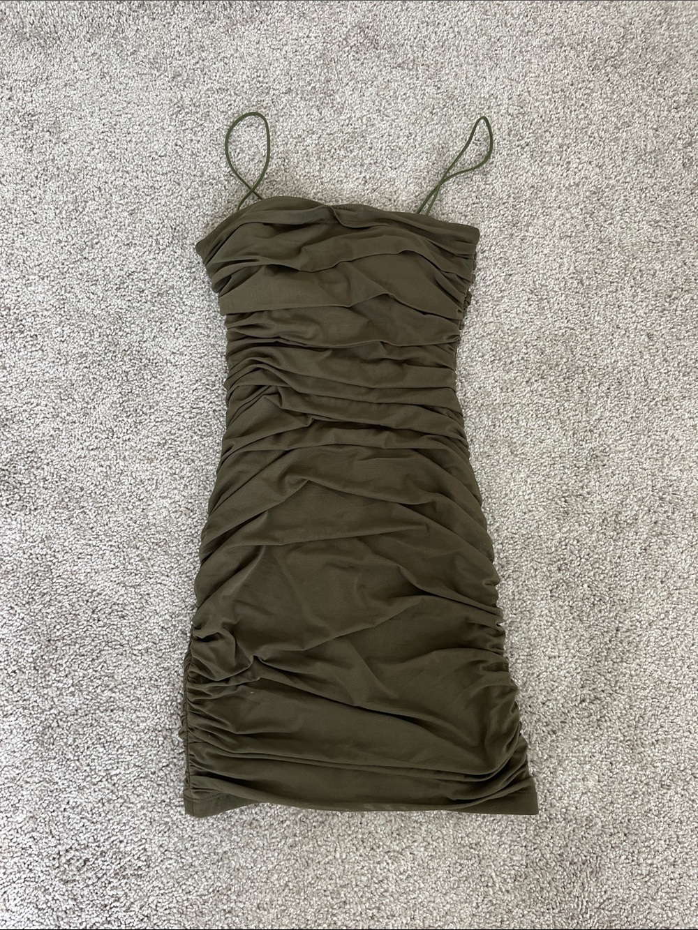 Princess Polly Olive Green Ruched Mini Dress